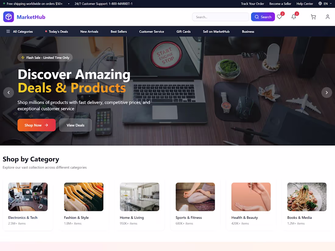 Cover image for Multivendor E-commerce Platform - Fullstack Application