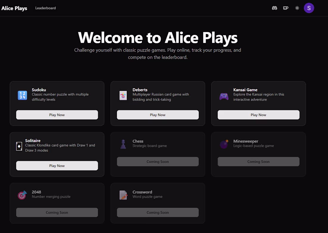 Cover image for A multi-game puzzle platform starting