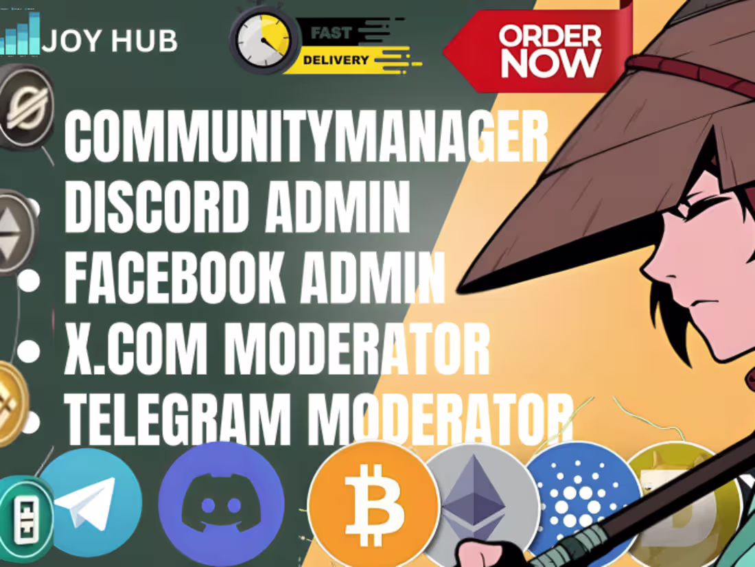 Cover image for Be your nft telegram admin, discord moderator, community manager
