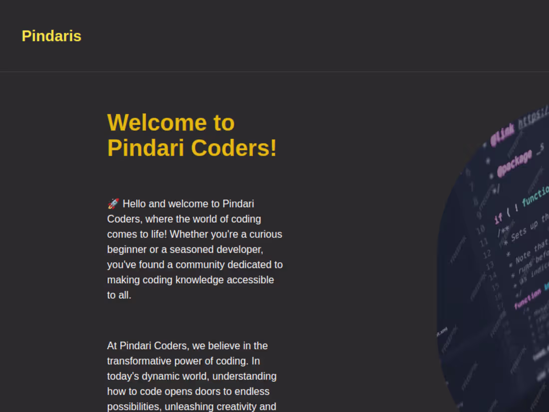 Cover image for Pindari coders website