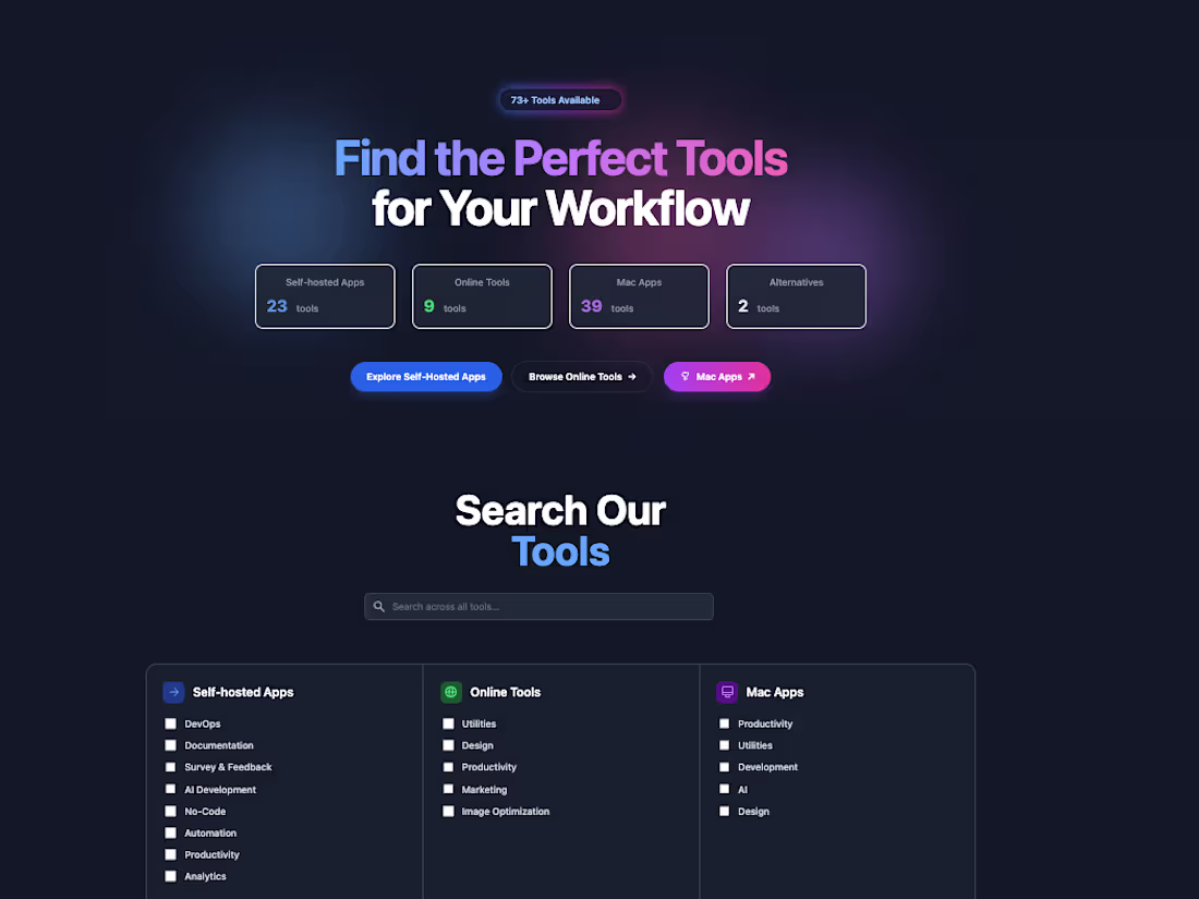 Cover image for ToolHunt - Find the Perfect Tools for Your Workflow