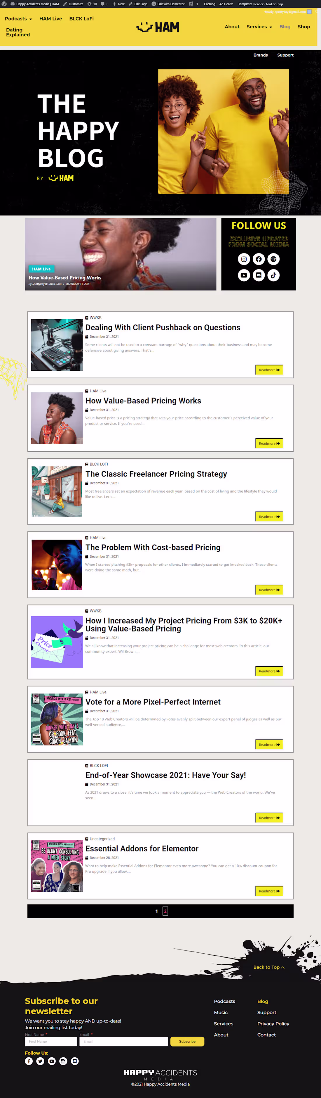 Cover image for PSD to WordPress Elementor Pro Blog Website