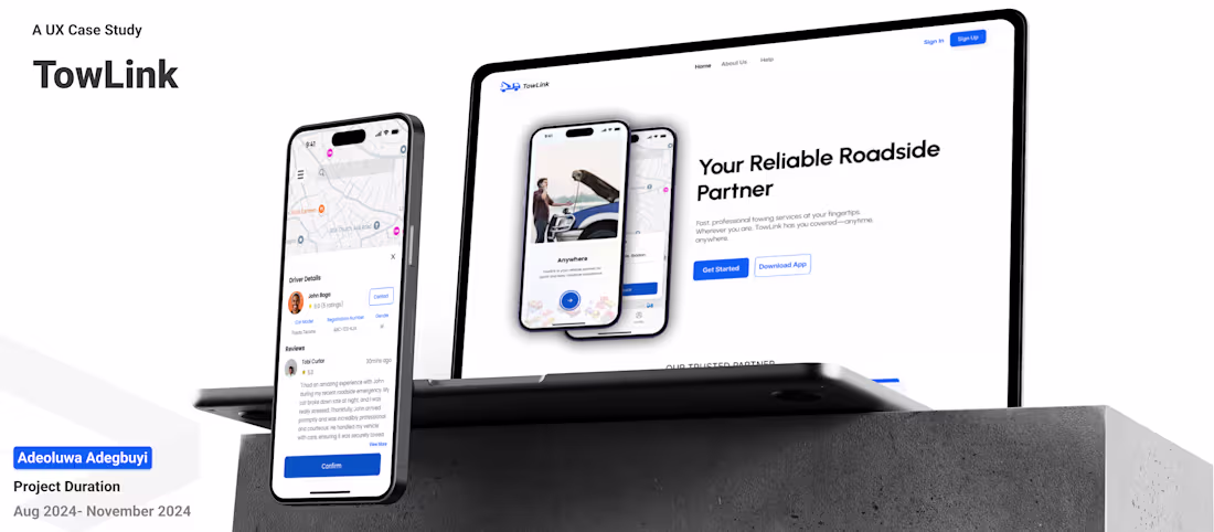 Cover image for TowLink (Roadside Assistance and Vehicle Transport)