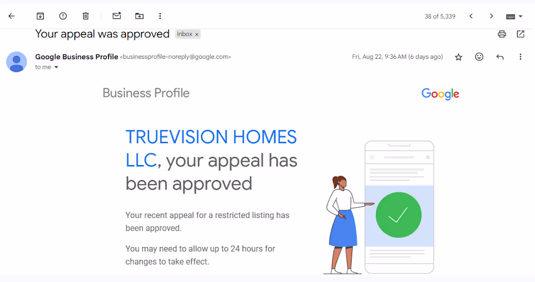 Cover image for GMB Reinstatement for TrueVision Homes LLC