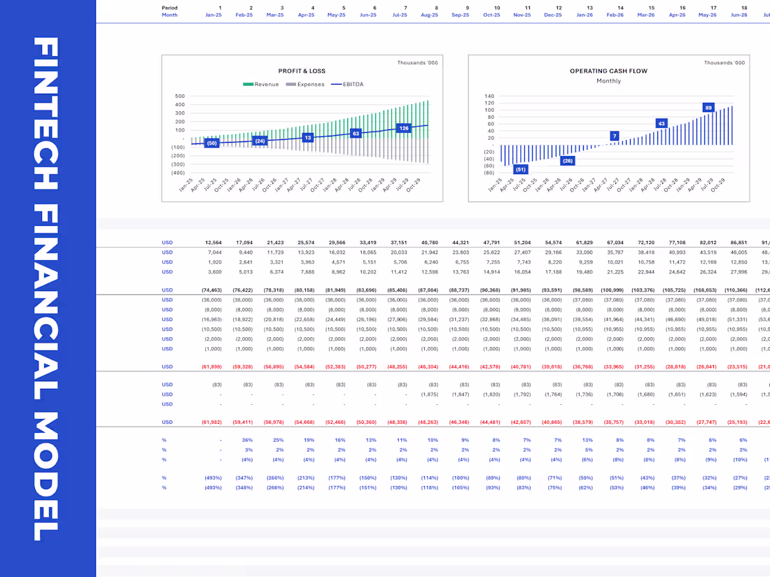 Cover image for Custom-Made Fintech Financial Model