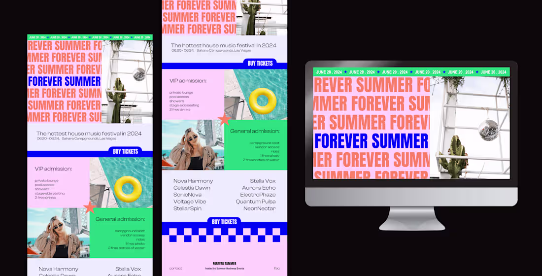 Cover image for 🪩☀️ Forever Summer Music Festival Website
