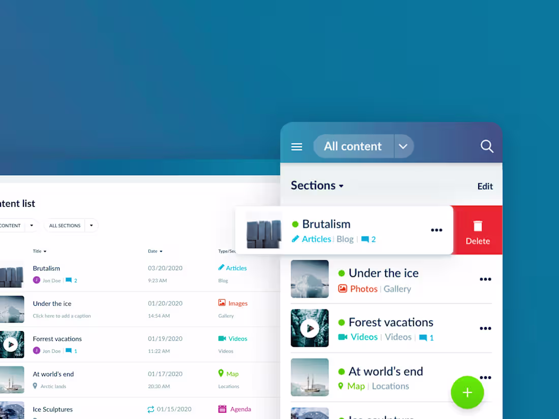 Cover image for User interface CMS