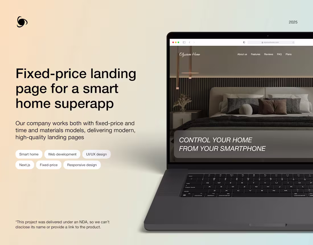 Cover image for Smart Home Landing Page (Fixed-Price) | Ronas IT