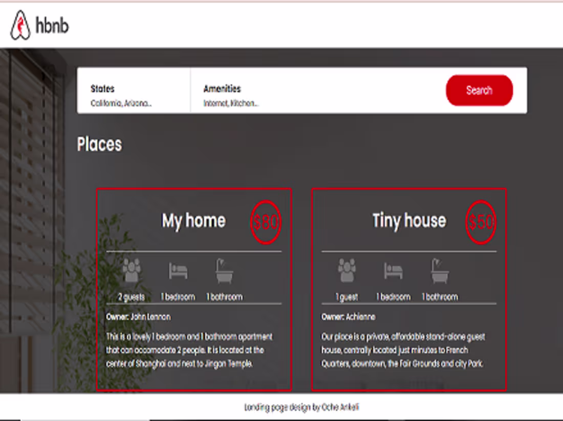 Cover image for Airbnb Static Homepage web design