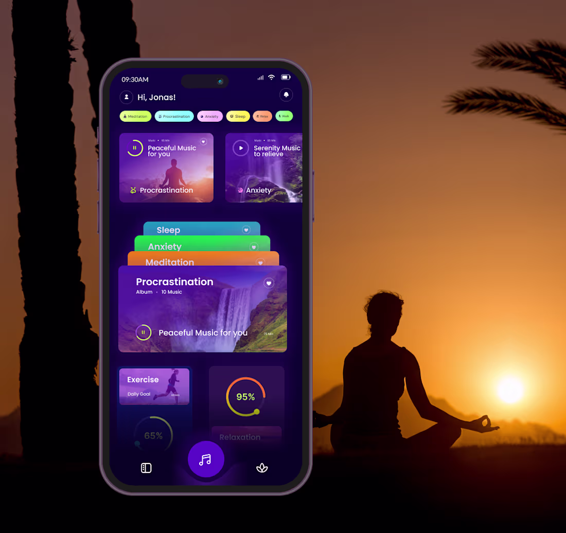 Cover image for Serenity Audio and Wellness Tracking Mobile App