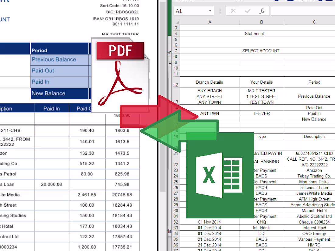 Cover image for Custom Converter. PDF to EXCEL.
