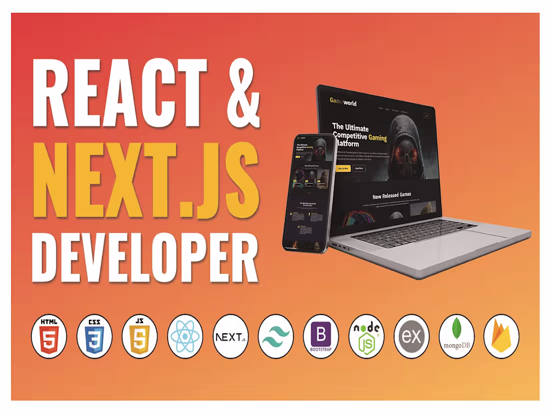 Cover image for I will develop a website using React, Next Js, Tailwind CSS