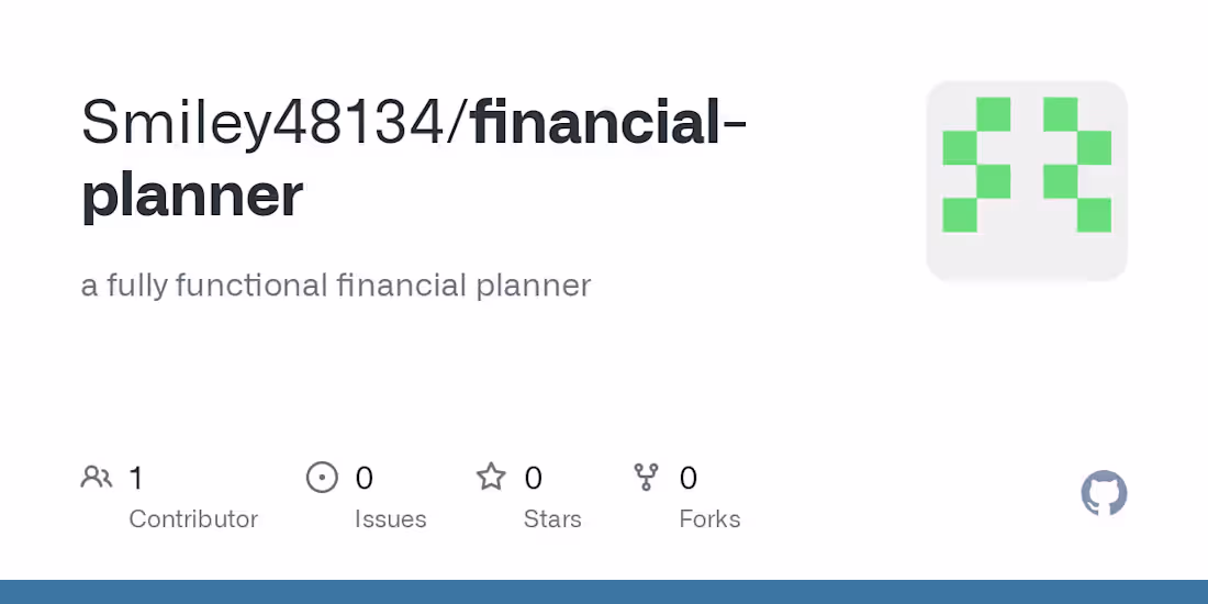 Cover image for GitHub - Smiley48134/financial-planner: a fully functional fina…