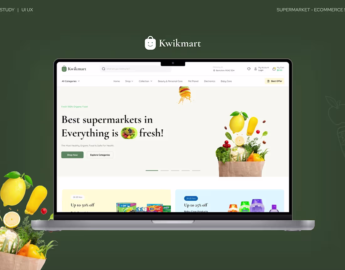 Cover image for Kwikmart - Supermarket Website UI/UX