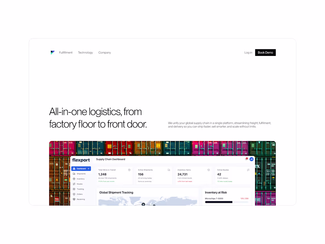 Cover image for UI Redesign for Flexport's Logistics Platform
