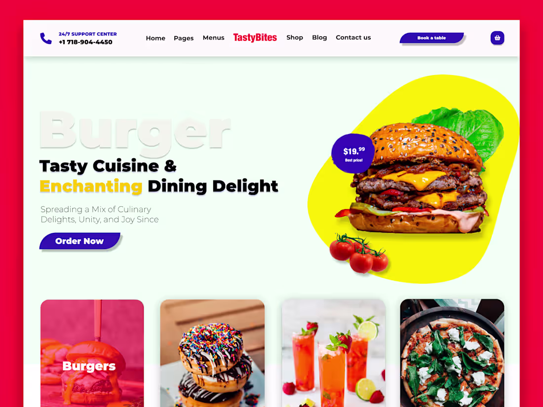 Cover image for Burger Restaurant figma design