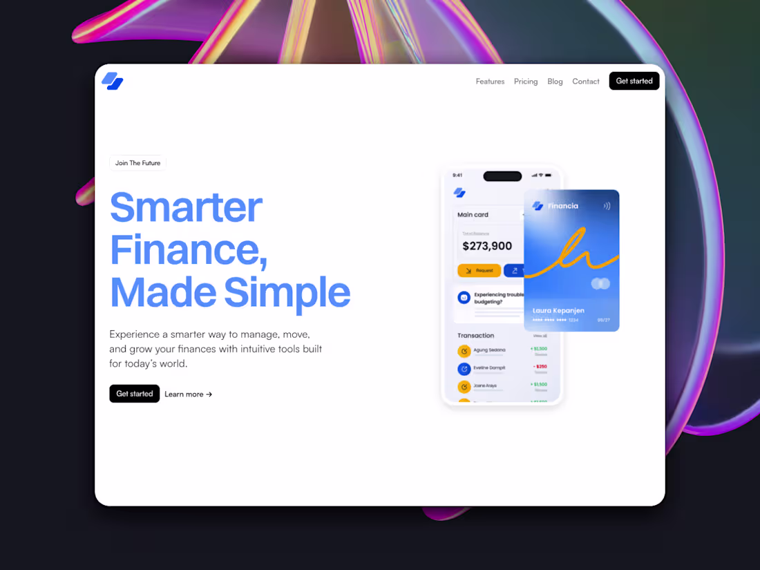 Cover image for Financia Website Redesign