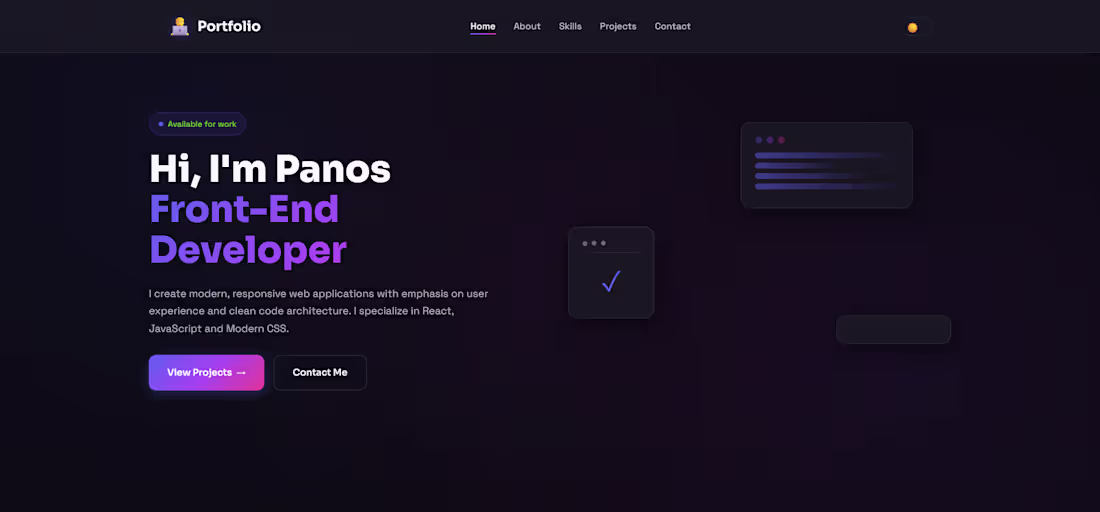 Cover image for personal portfolio