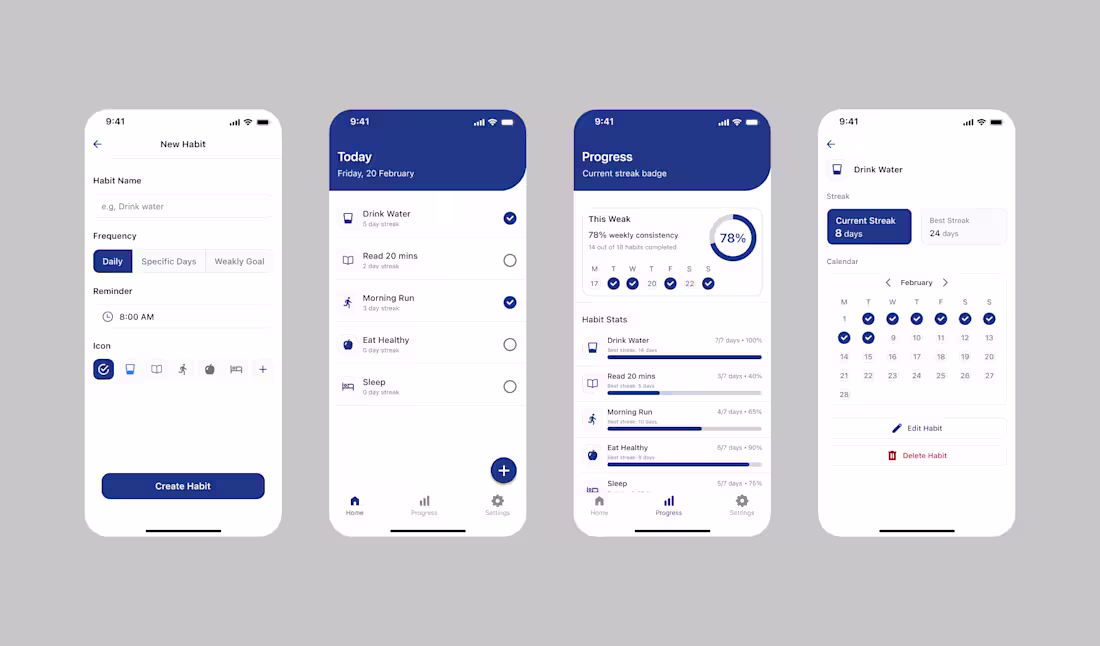 Cover image for Minimal Habit Tracking App
Overview: A