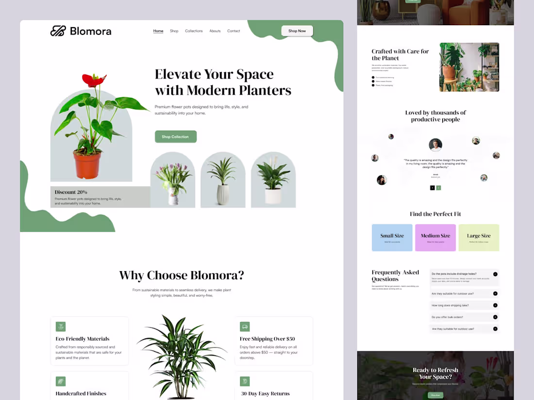 Cover image for Flower Pot E-commerce Landing Page