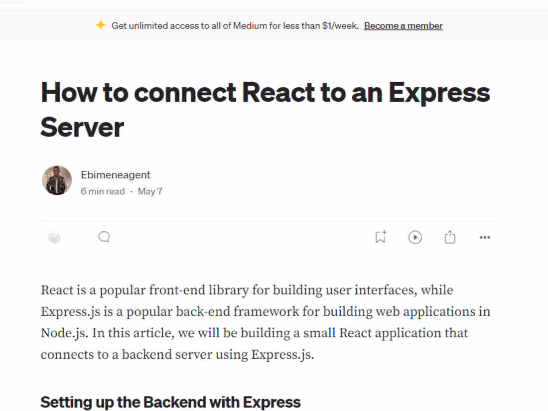 Cover image for How to connect React to an Express Server