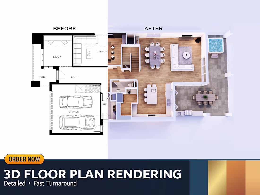 Cover image for 3D Floor Plan Rendering from Client References