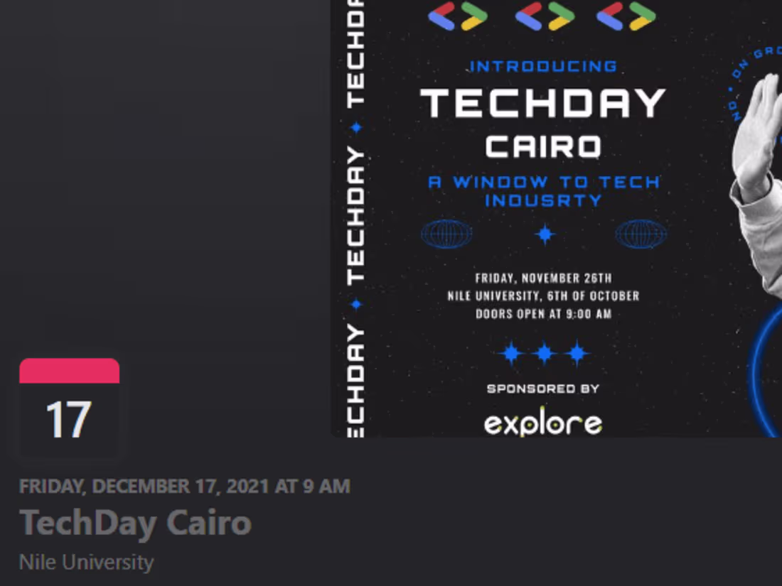 Cover image for The Tech Day event. (google)