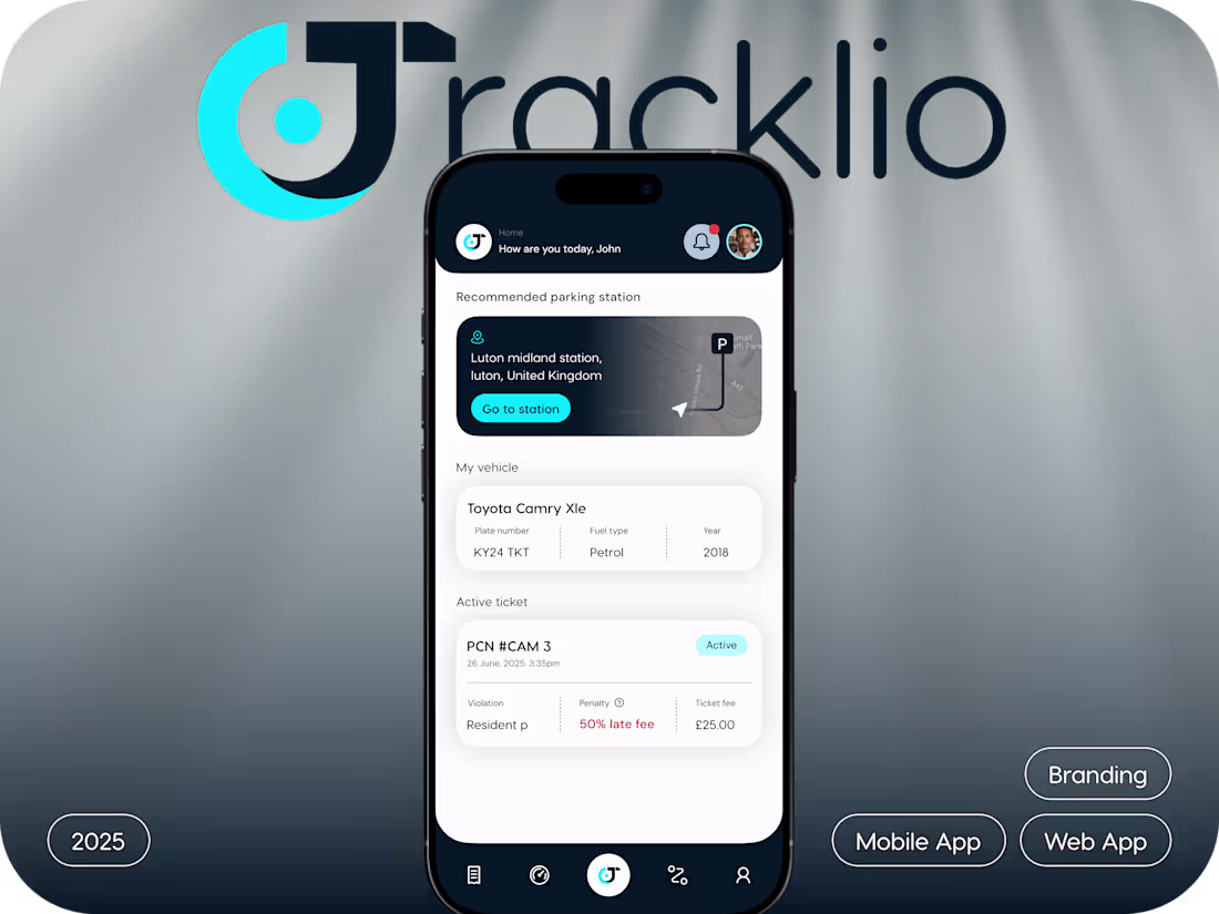 Cover image for Tracklio Branding & Product Design(Mobile + Web App)