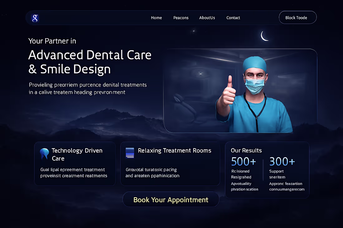 Cover image for Modern Dental Clinic Website Design