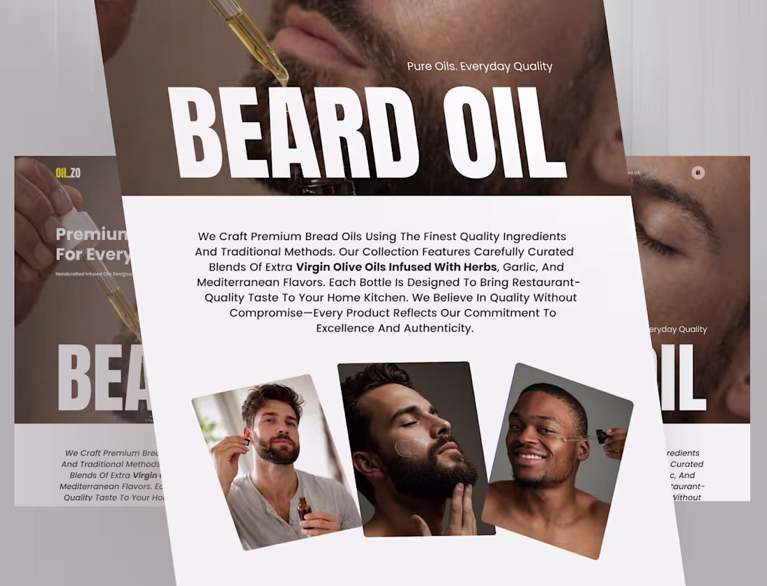 Cover image for Redesign - Beard Oil Home