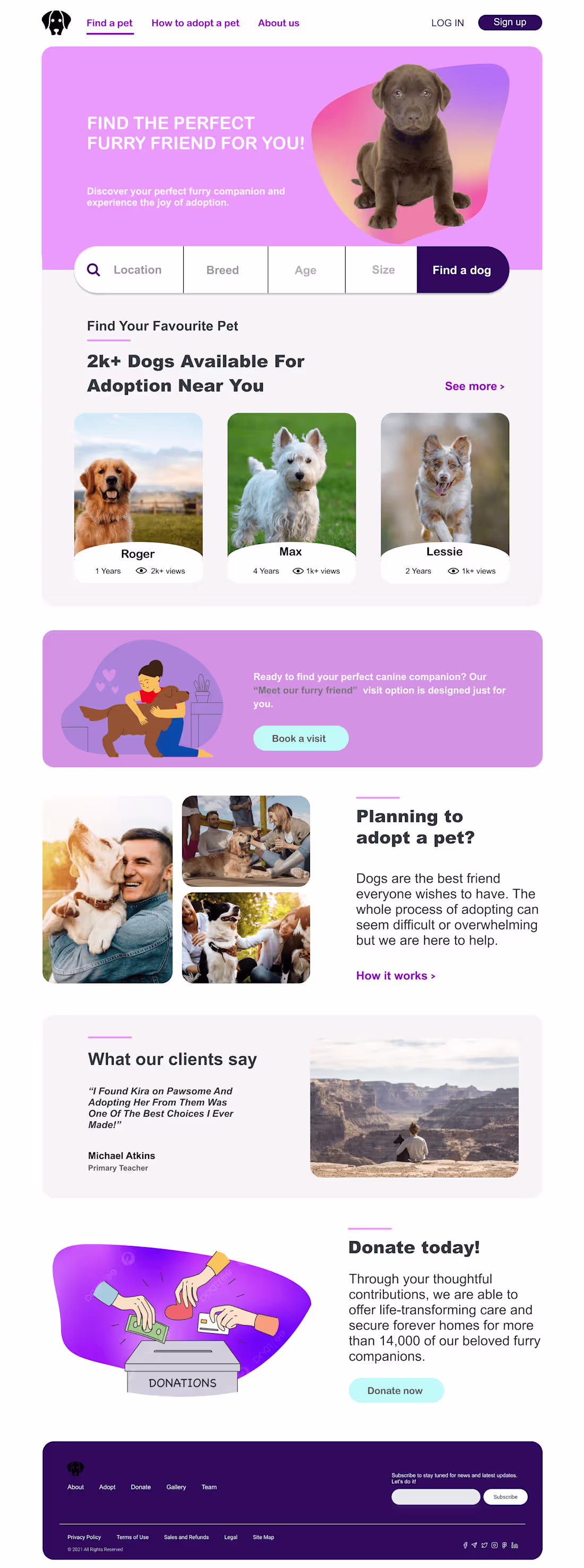 Cover image for Dog Adoption Website