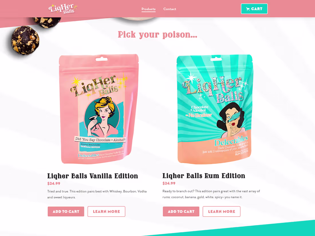 Cover image for LiqherBalls Desserts Custom Shopify Site