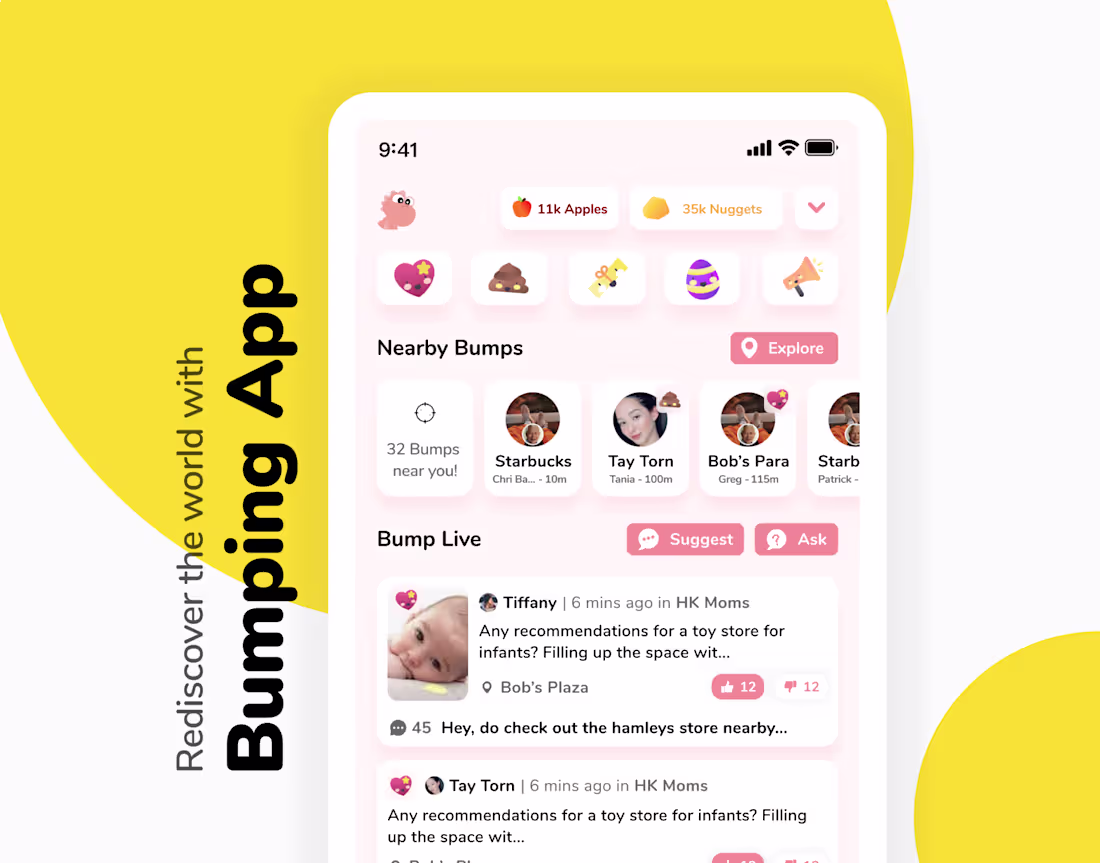 Cover image for Bumping App design
