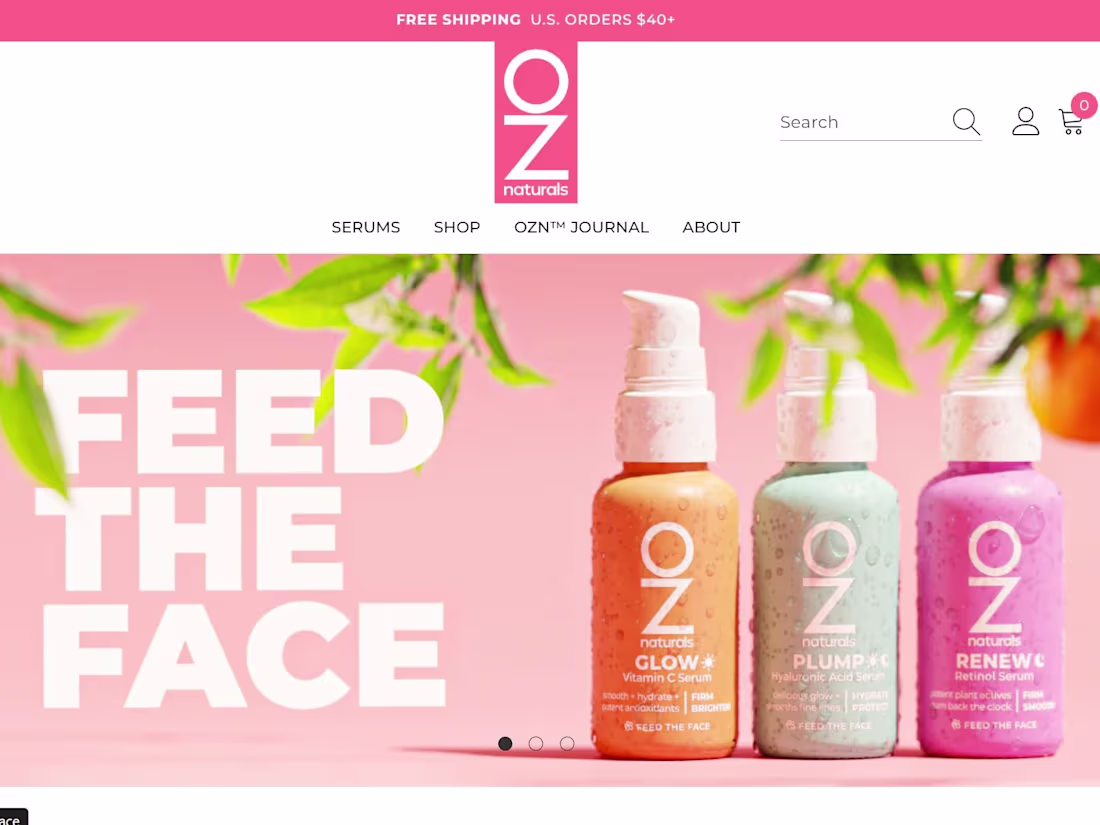 Cover image for Ecommerce Website Design | OZ Naturals Cold Processed Skincare™