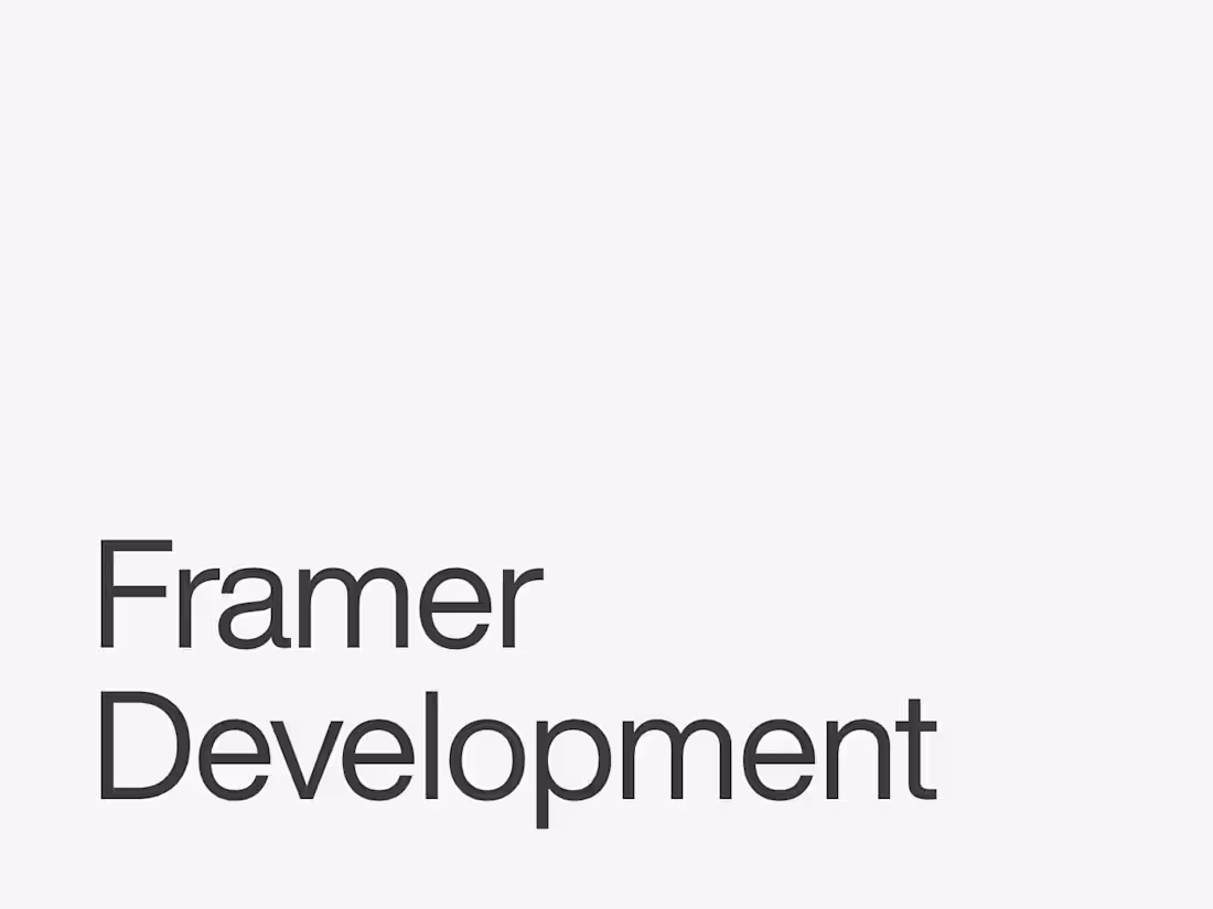 Cover image for Framer development