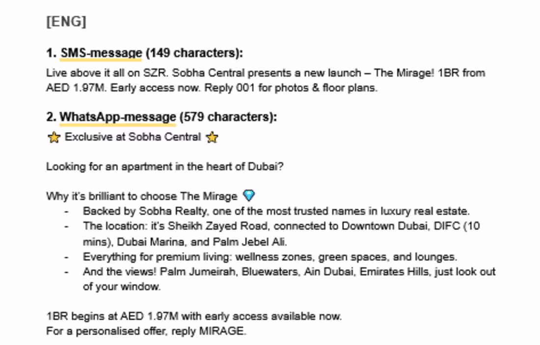 Cover image for The Mirage at Sobha Central_sequences 