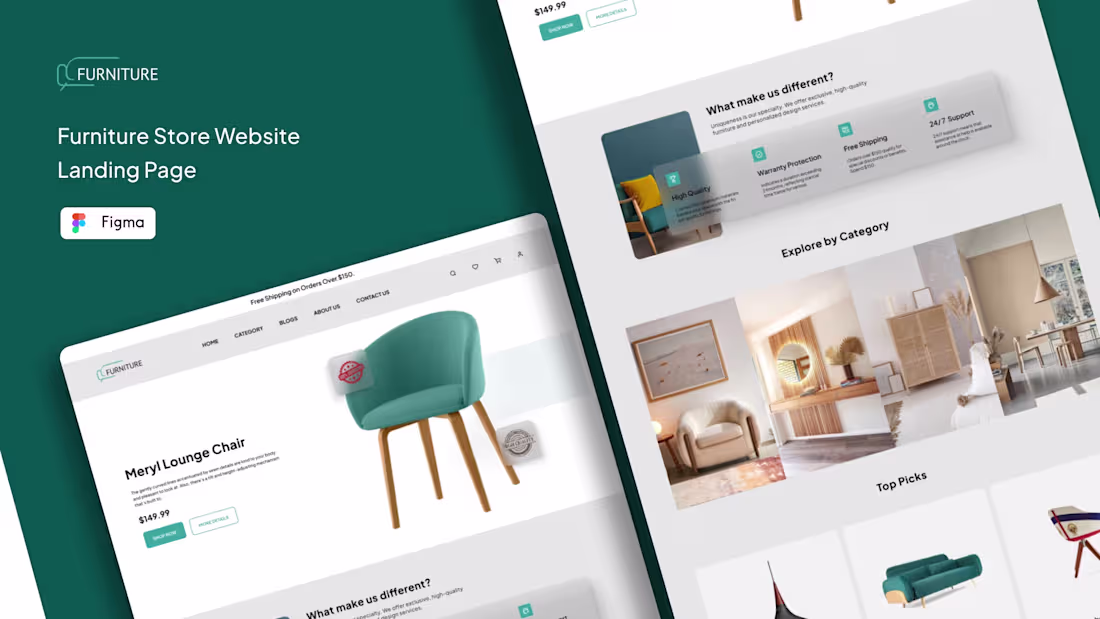 Cover image for Furniture Store Landing Page Design 