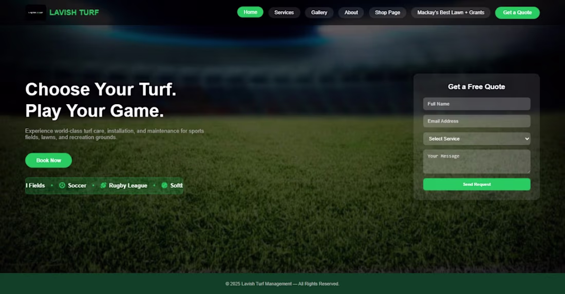 Cover image for Turf Website