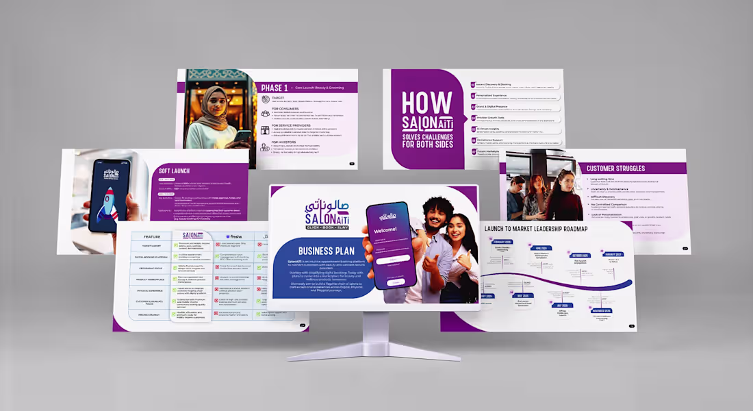 Cover image for Designed Pitch Deck for a phone app startup.