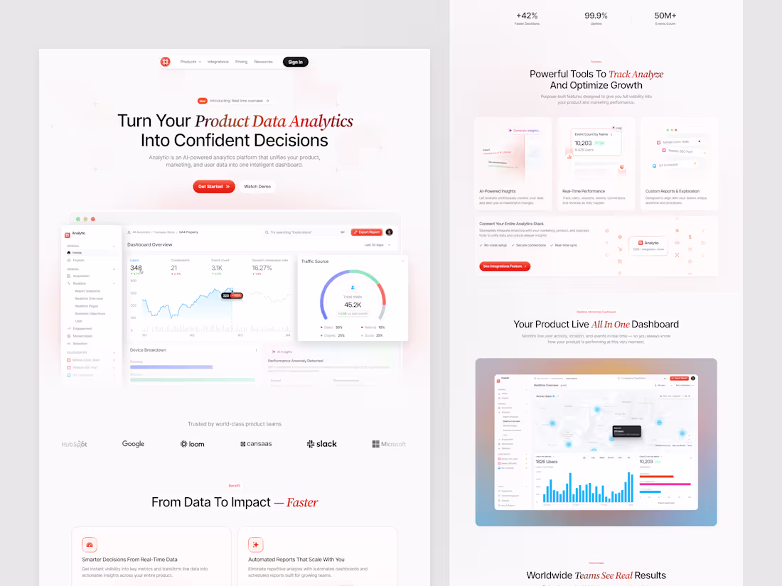 Cover image for Modern Analytics SaaS Landing Page Design