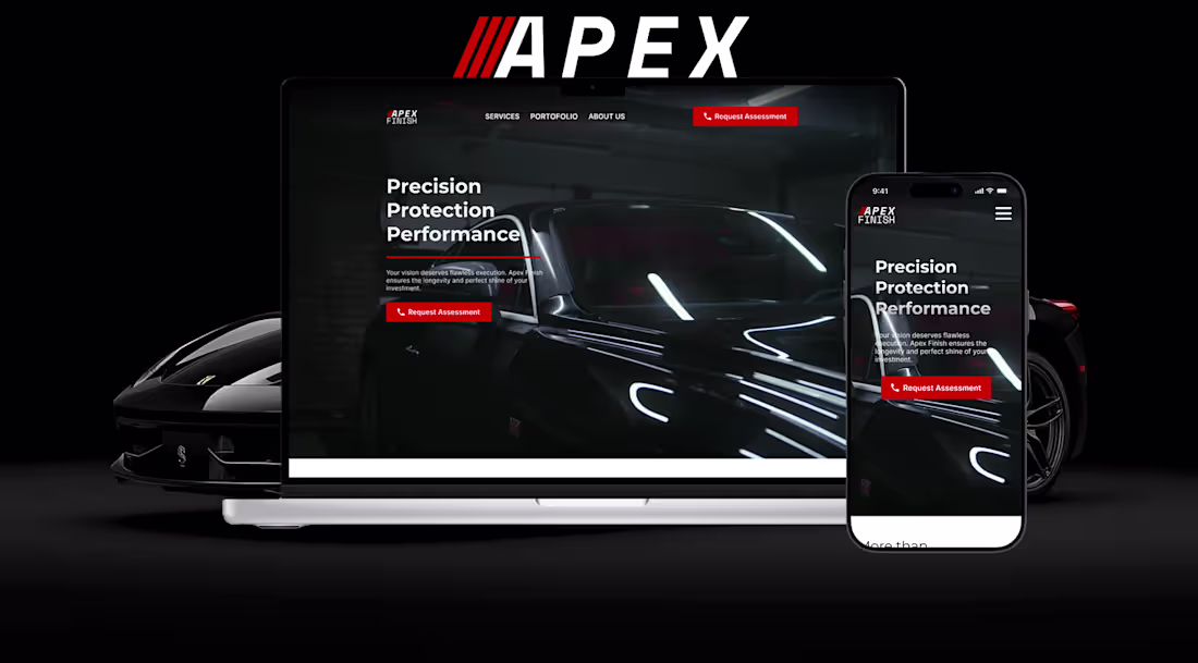 Cover image for Apex Finish — Premium Auto Detailing Website A luxury, high-...