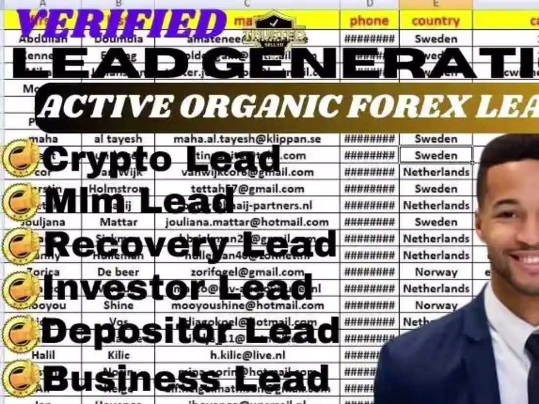 Cover image for I will Getyou live forex crypto leads from your targeted country