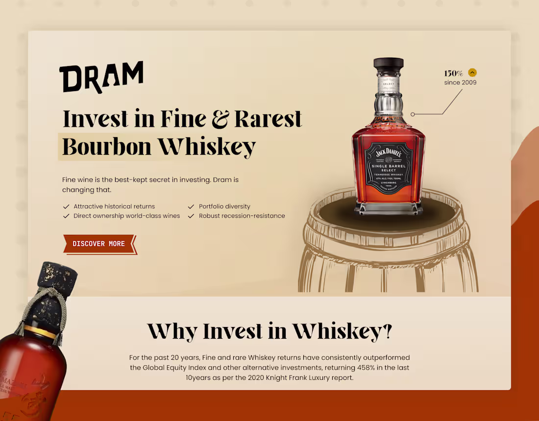 Cover image for Dram Landing Page UI Design & Webflow Development 