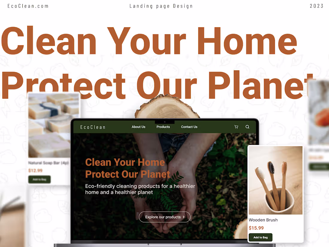 Cover image for EcoClean Landing Page Design (UI/UX)