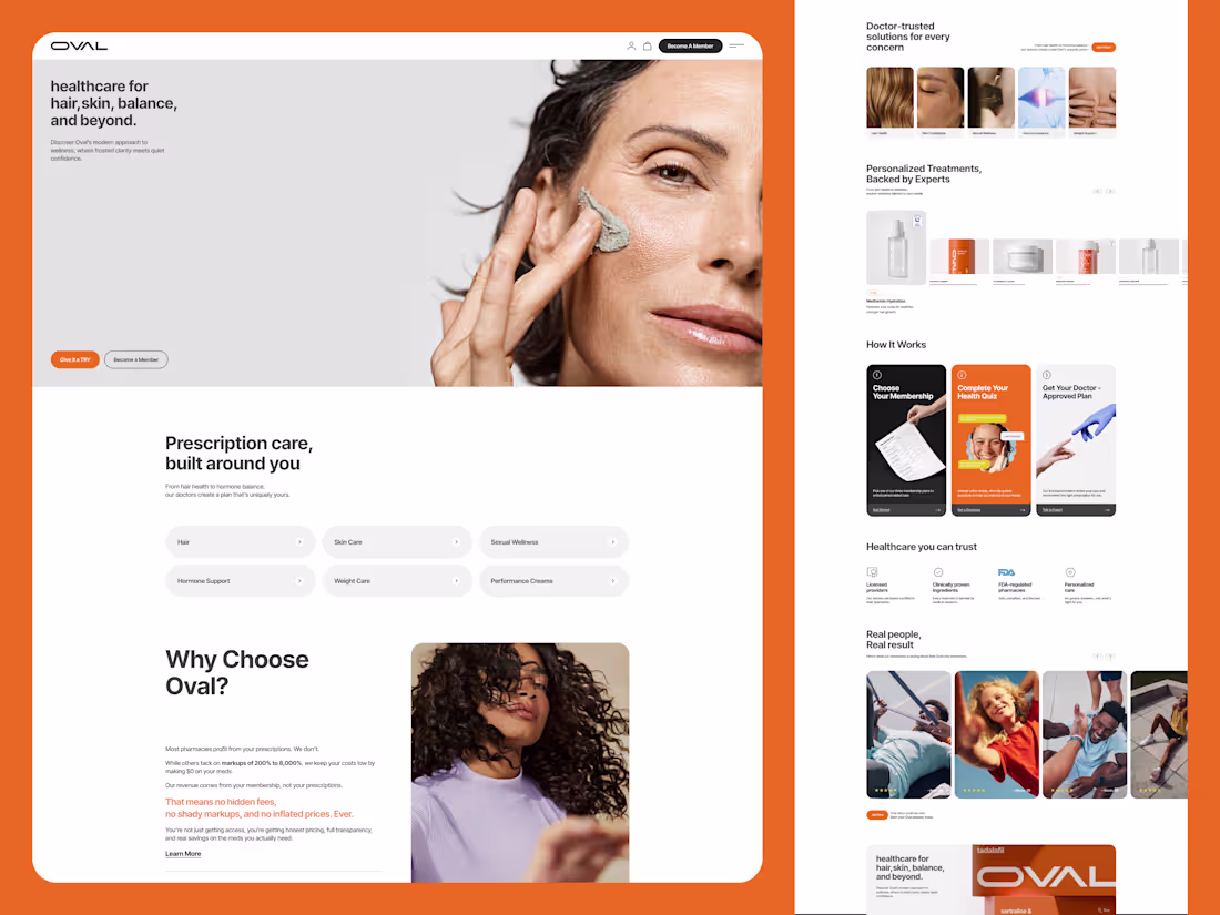 Cover image for Oval’s healthcare website designed for clarity, trust, and e...