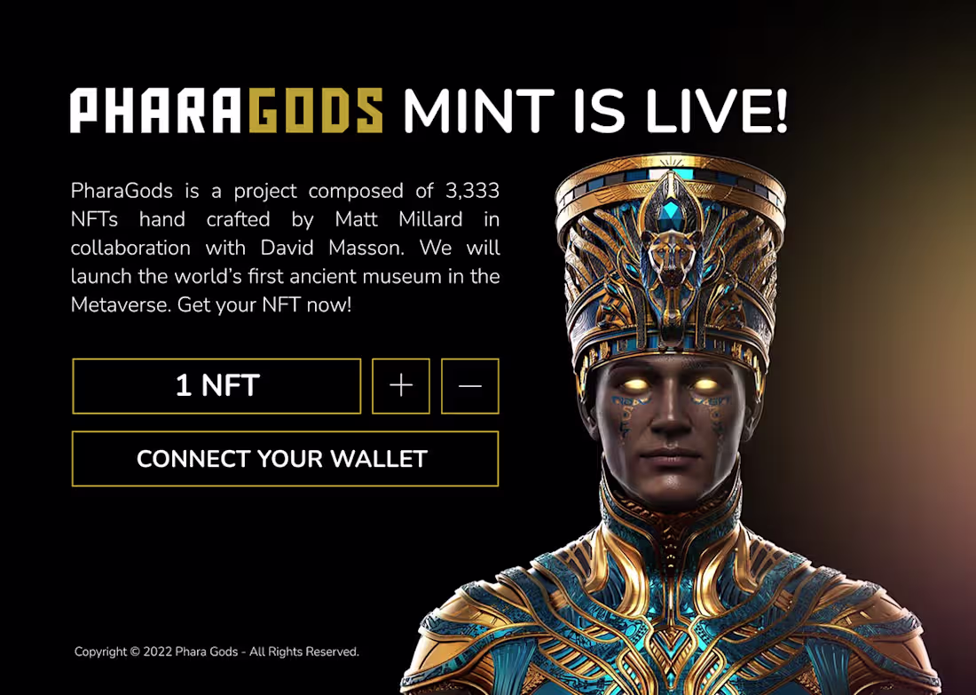 Cover image for NFT Mint Landing Page UX UI Design on Behance