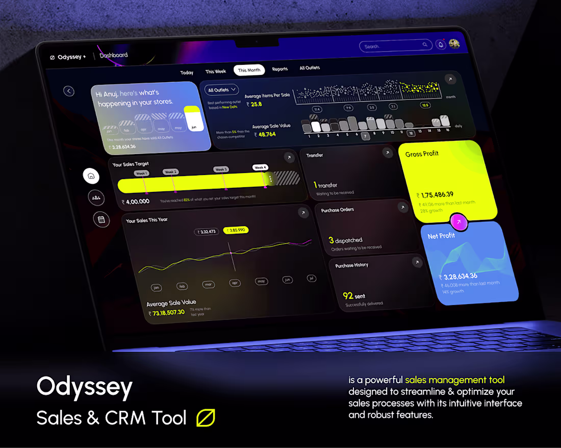 Cover image for Odyssey CRM & Sales Dashboard - SaaS UI UX Design