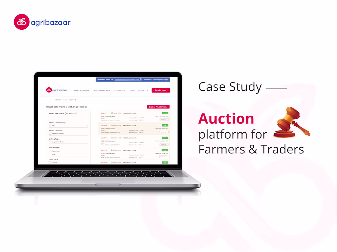 Cover image for Auction platform for Farmers & Traders