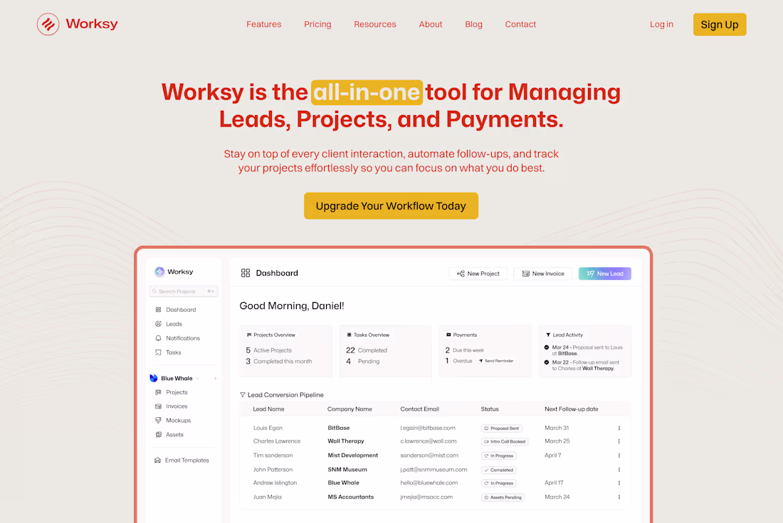 Cover image for Worksy Landing Page