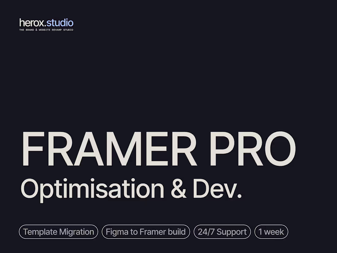 Cover image for Framer Expert: Optimisation and Development